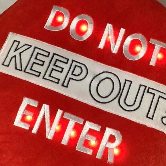 Simple Home NWT - Light Up Pillow 14” dia - do not enter  KEEP OUT - sof… - Picture 5 of 9